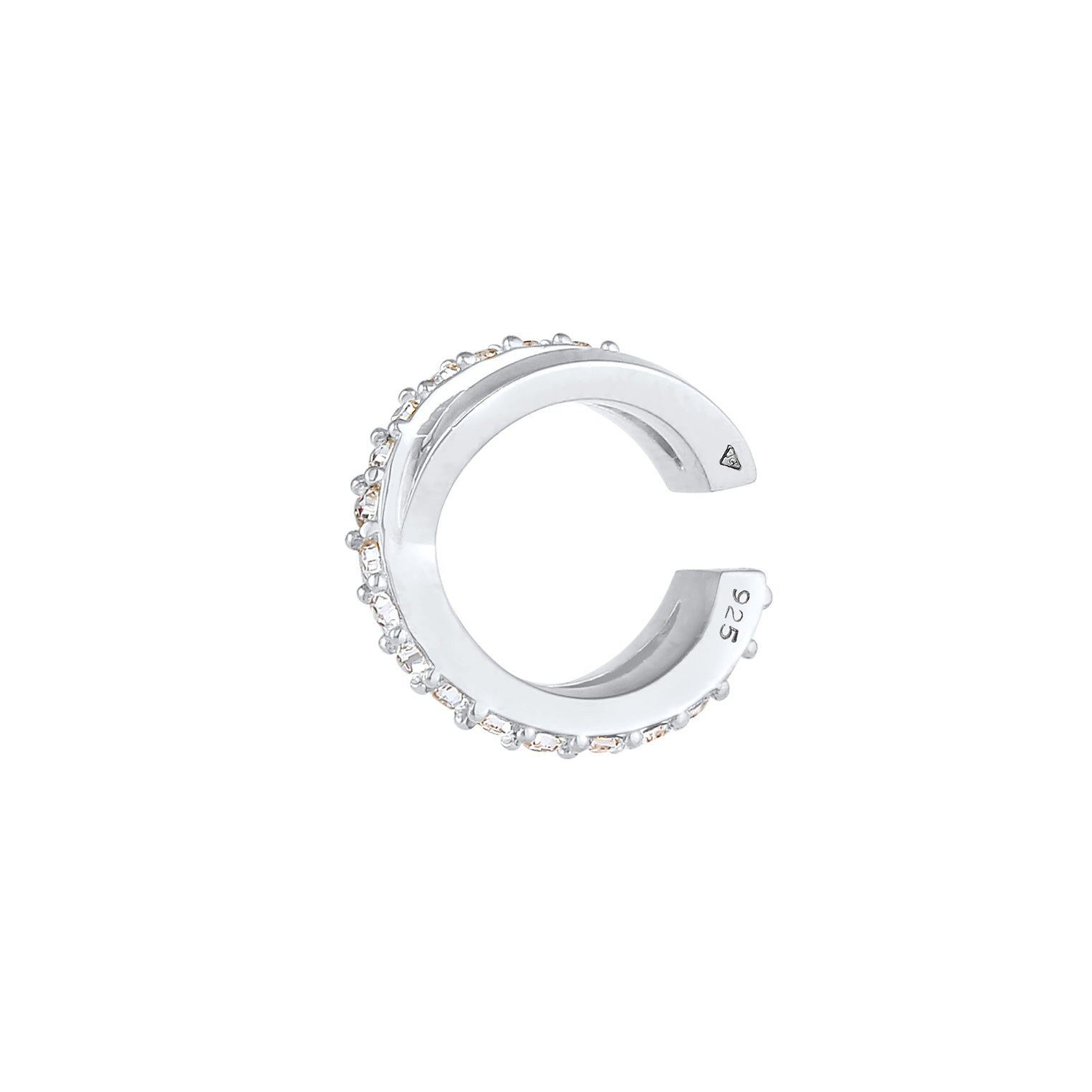 Silber - Elli | Earcuff | Kristall ( Weiß ) | 925er Sterling Silber