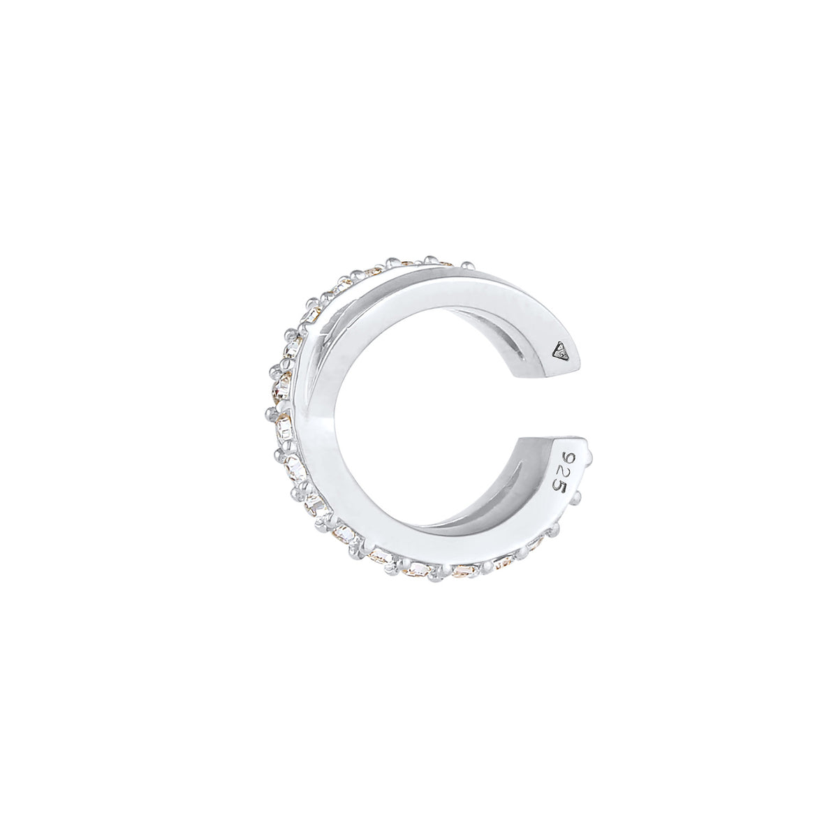 Silber - Elli | Earcuff | Kristall ( Weiß ) | 925er Sterling Silber