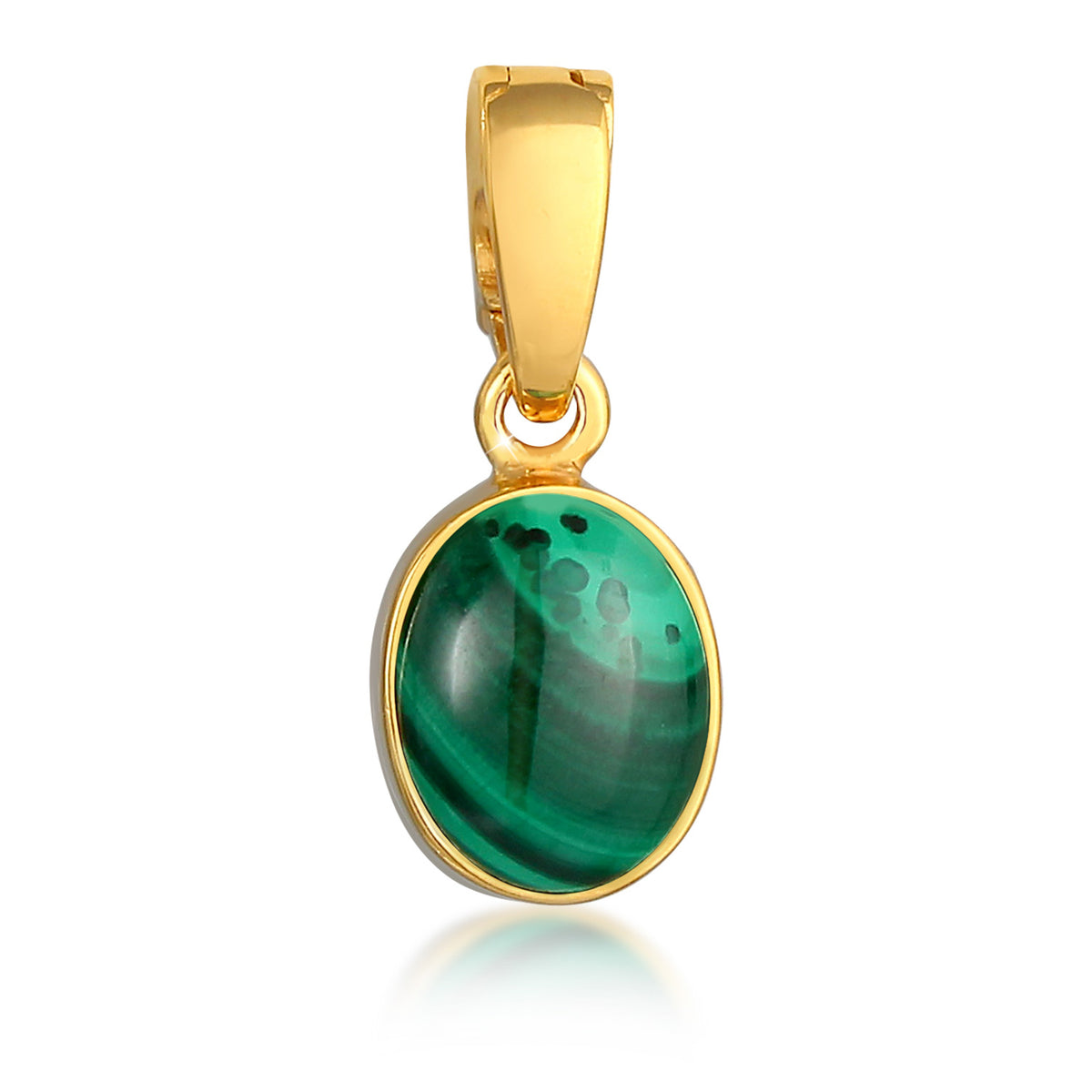 Gold - Nenalina | Anhänger | Malachit ( Grün ) | 925 Sterling Silber vergoldet