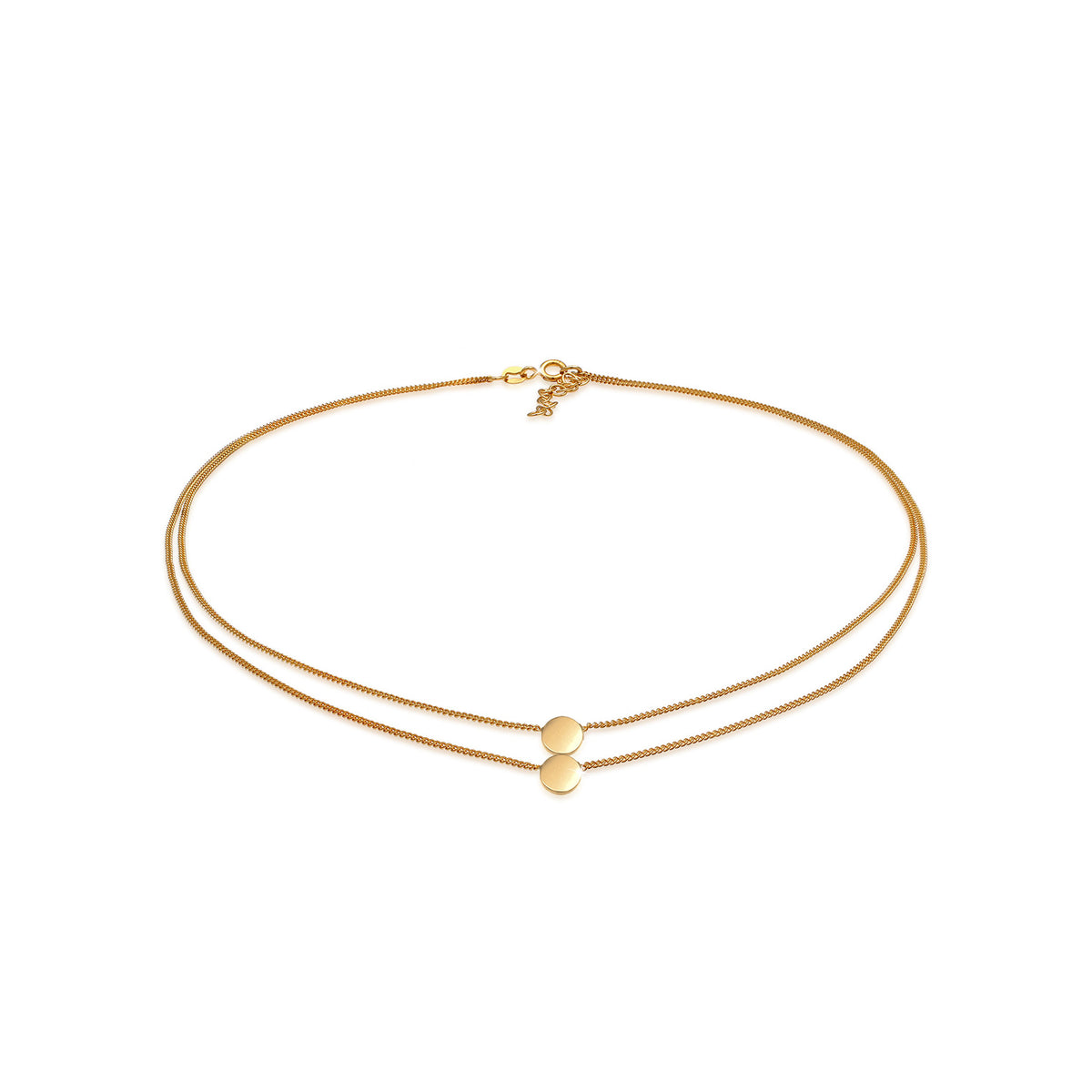 Gold - Elli | Choker Disc | 925 Sterling Silber vergoldet