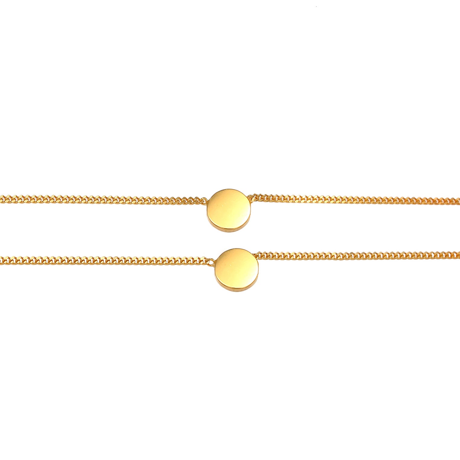 Gold - Elli | Choker Disc | 925 Sterling Silber vergoldet