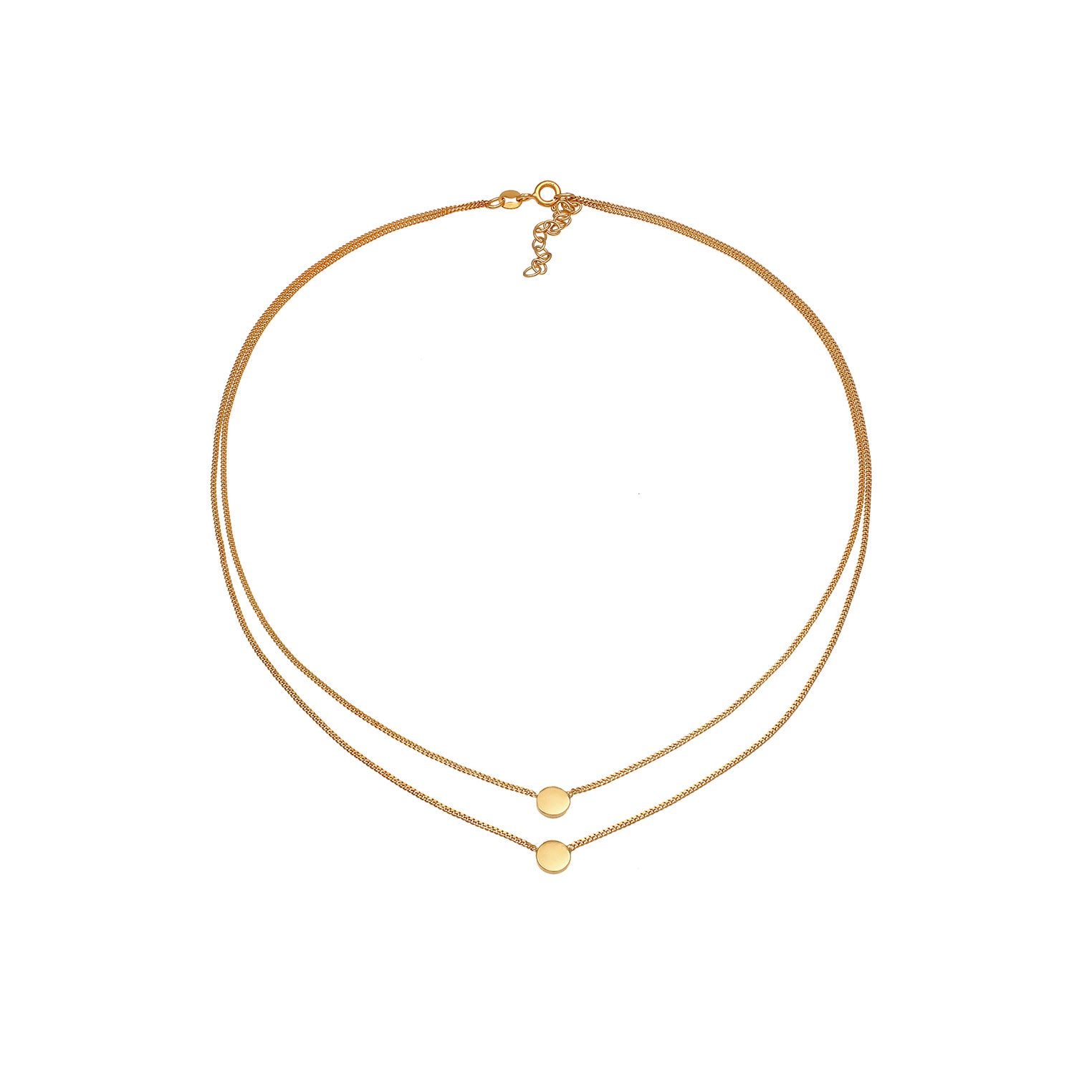 Gold - Elli | Choker Disc | 925 Sterling Silber vergoldet