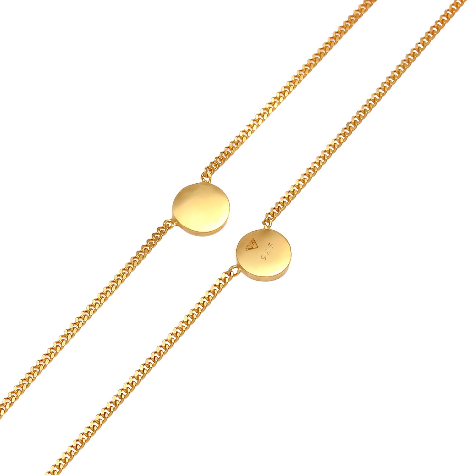 Gold - Elli | Choker Disc | 925 Sterling Silber vergoldet