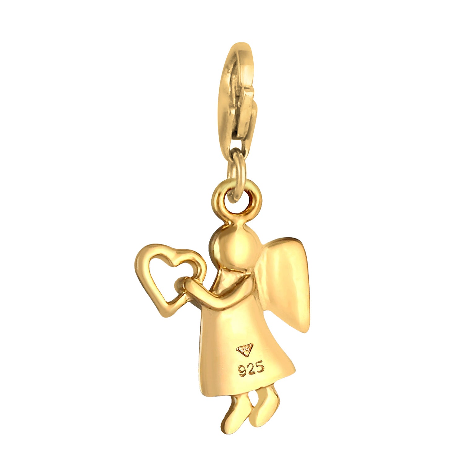 Gold - Elli | Charm Engel | 925 Sterling Silber vergoldet