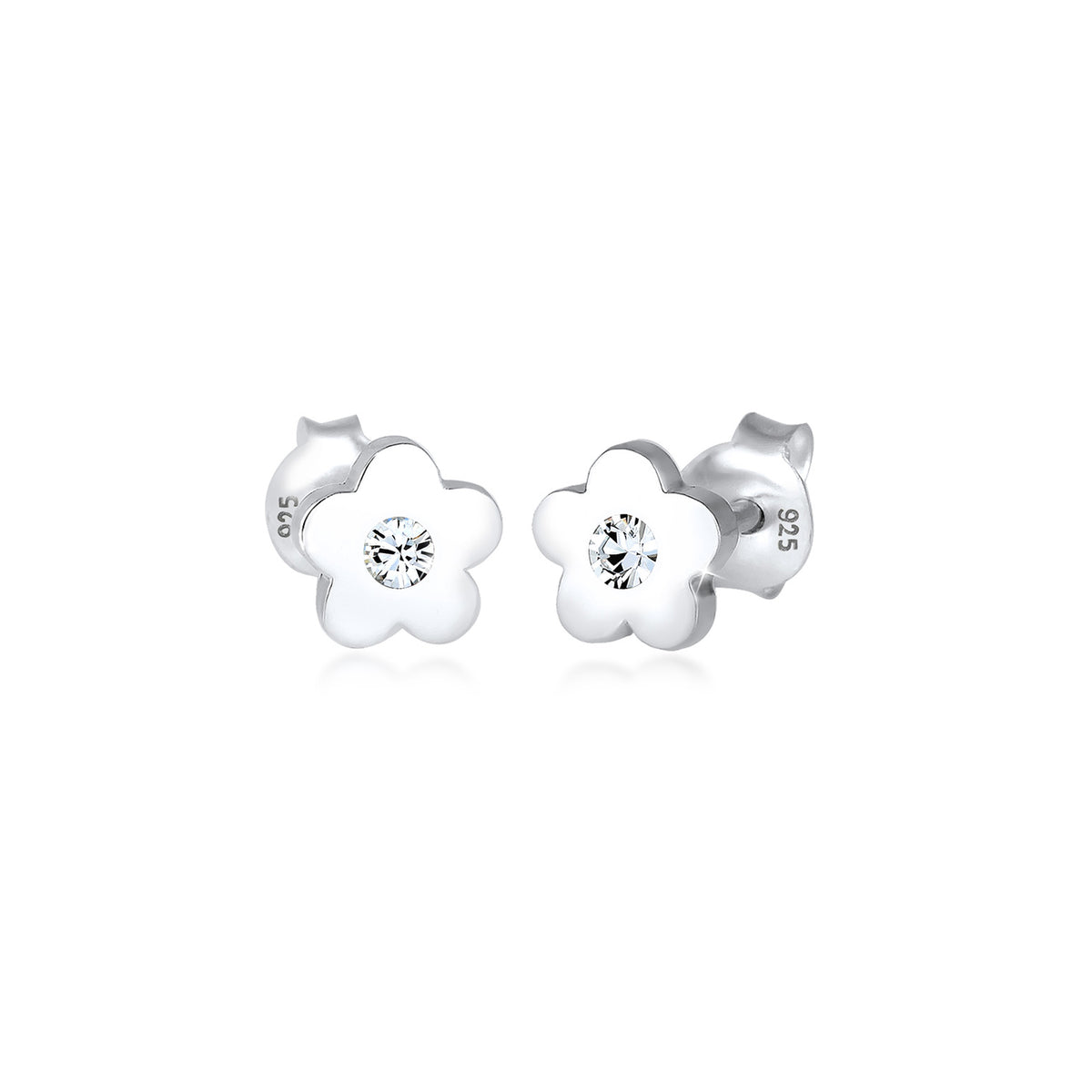 Weiß - Elli | Ohrstecker Blume | Mit Kristallen von Swarovski® (Weiß) | 925er Sterling Silber