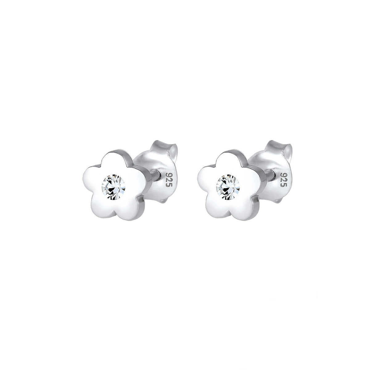 Weiß - Elli | Ohrstecker Blume | Mit Kristallen von Swarovski® (Weiß) | 925er Sterling Silber