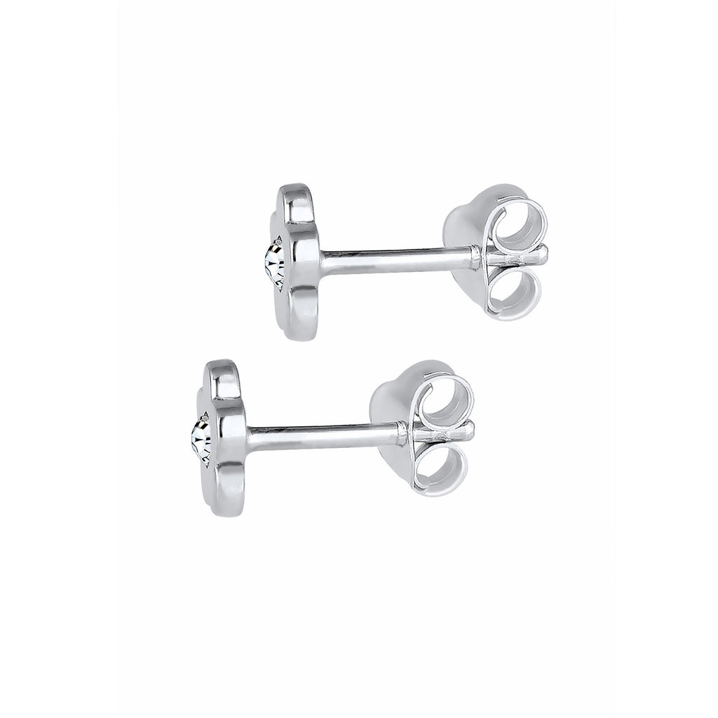 Weiß - Elli | Ohrstecker Blume | Mit Kristallen von Swarovski® (Weiß) | 925er Sterling Silber