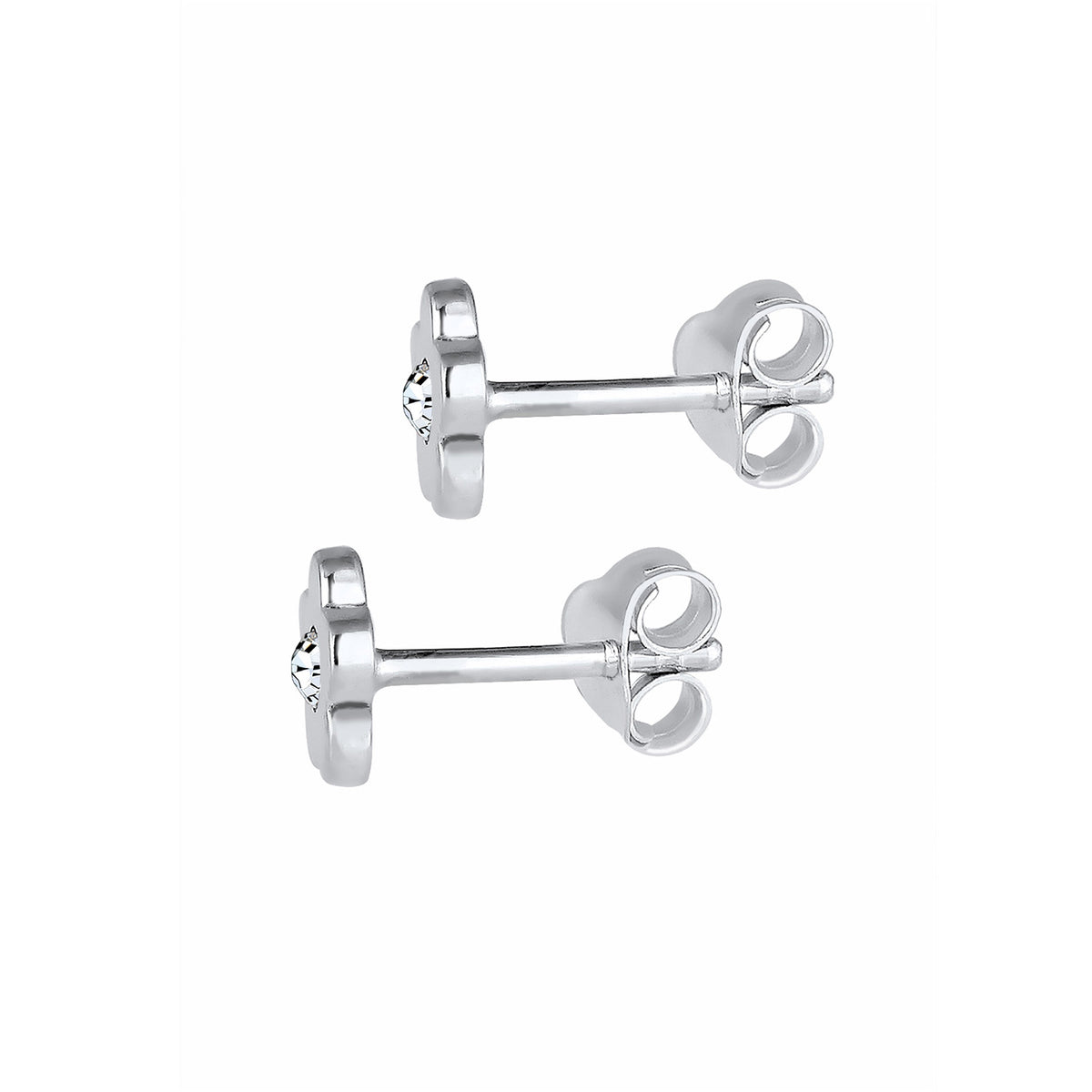 Weiß - Elli | Ohrstecker Blume | Mit Kristallen von Swarovski® (Weiß) | 925er Sterling Silber