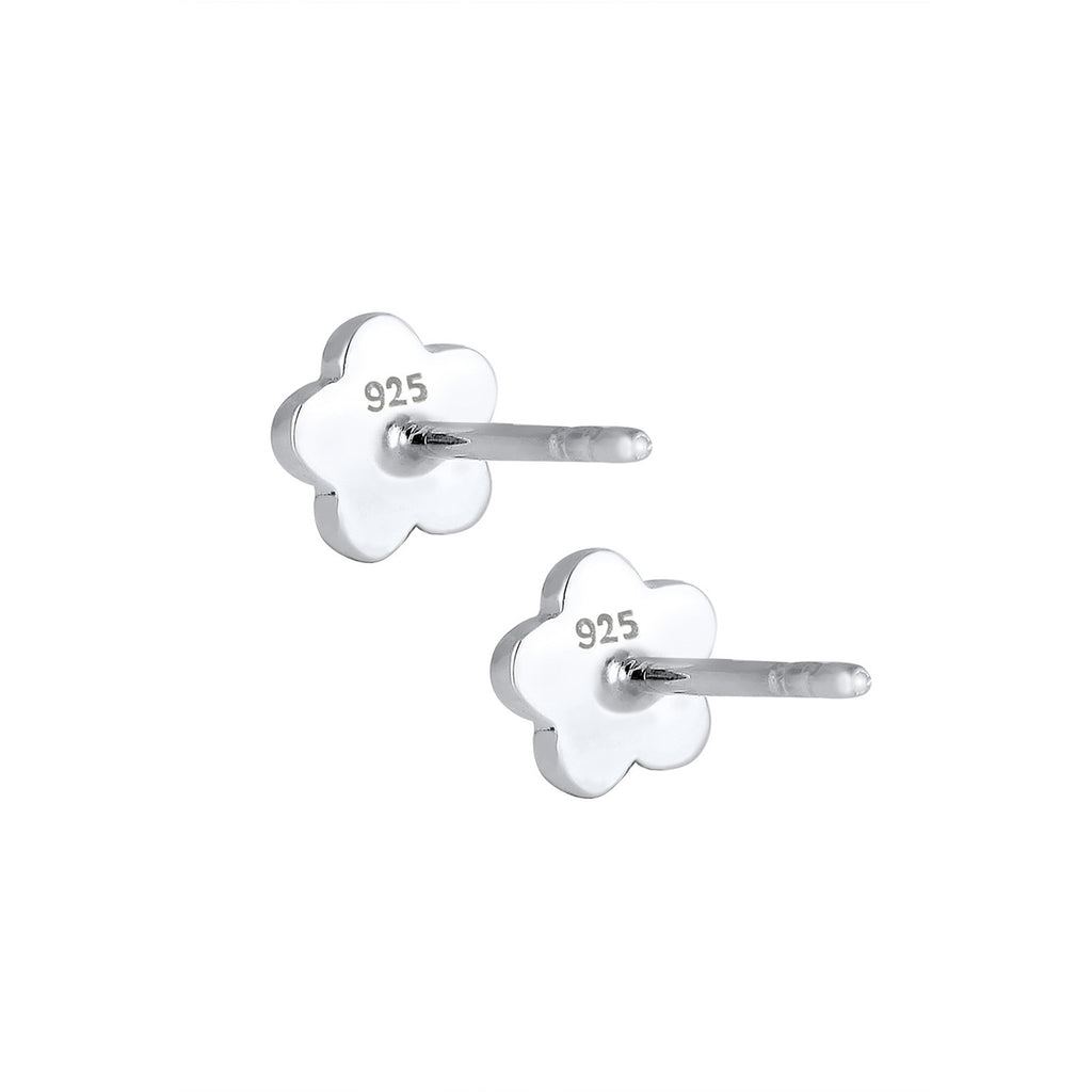 Weiß - Elli | Ohrstecker Blume | Mit Kristallen von Swarovski® (Weiß) | 925er Sterling Silber