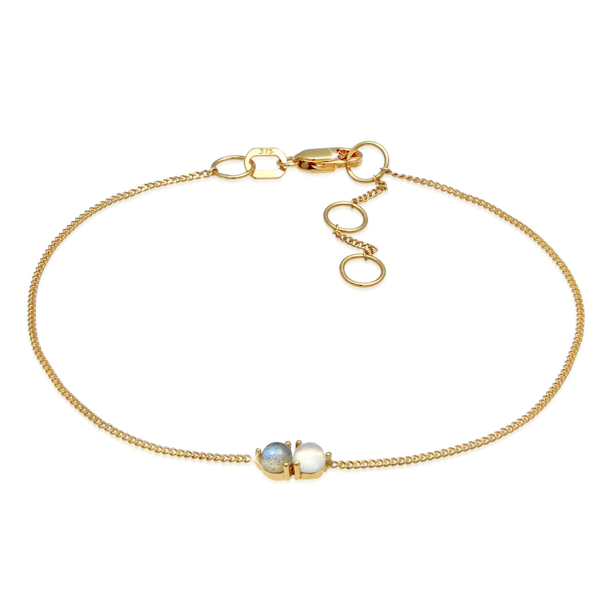 Gold - Elli PREMIUM | Armband | Mondstein (Weiß) | 375 Gelbgold