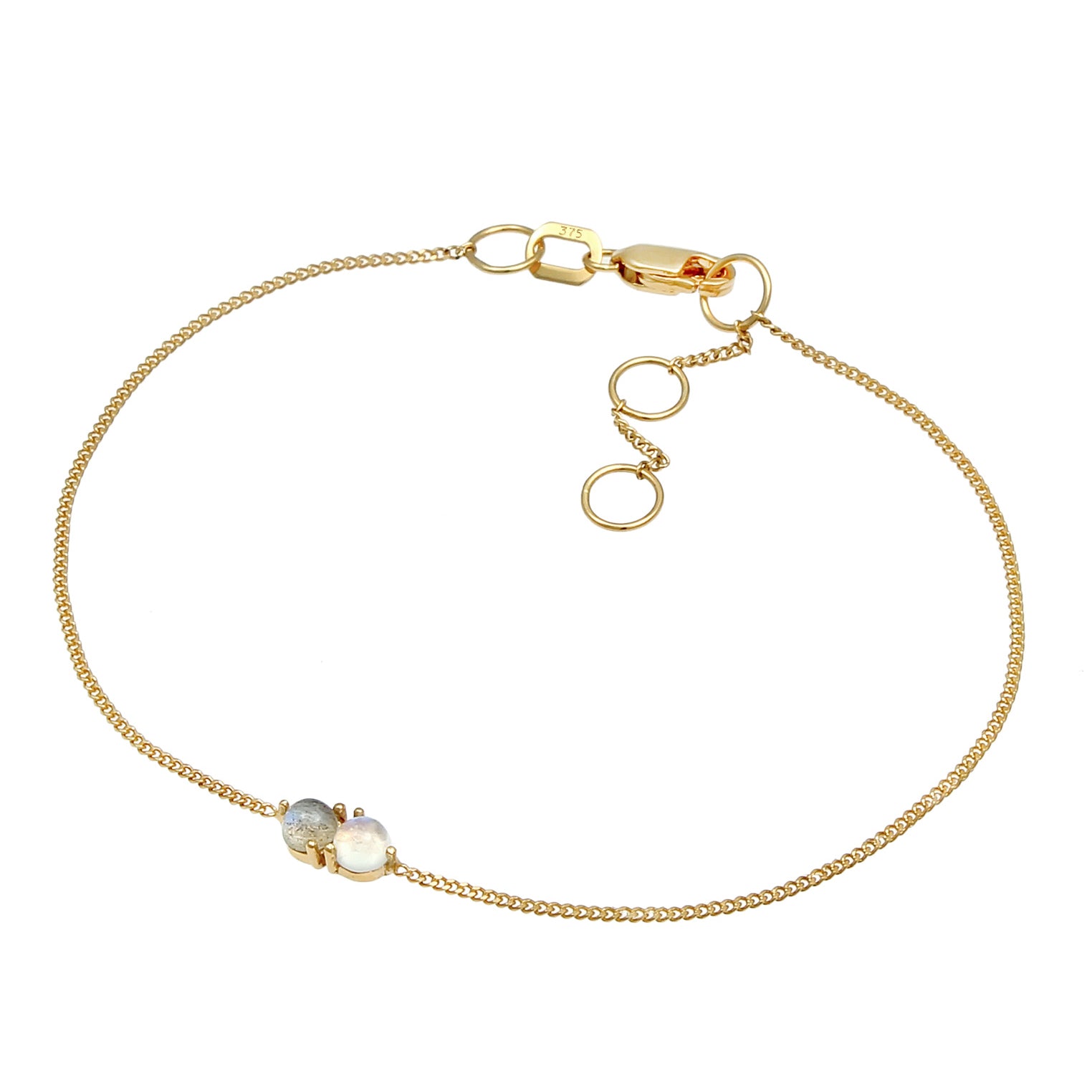 Gold - Elli PREMIUM | Armband | Mondstein (Weiß) | 375 Gelbgold