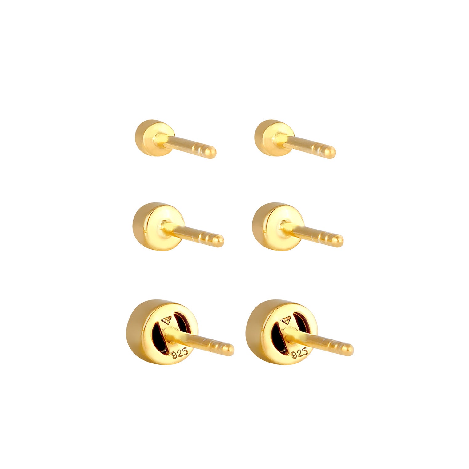 Gold - Elli | Ohrstecker | Kristall ( Schwarz ) | 925 Sterling Silber vergoldet