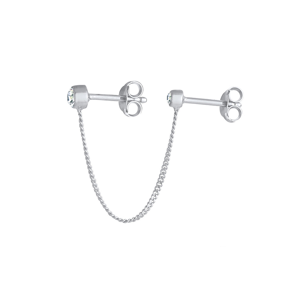 Silber - Elli | Ohrhänger| Mit Kristallen von Swarovski® (Weiß) | 925er Sterling Silber