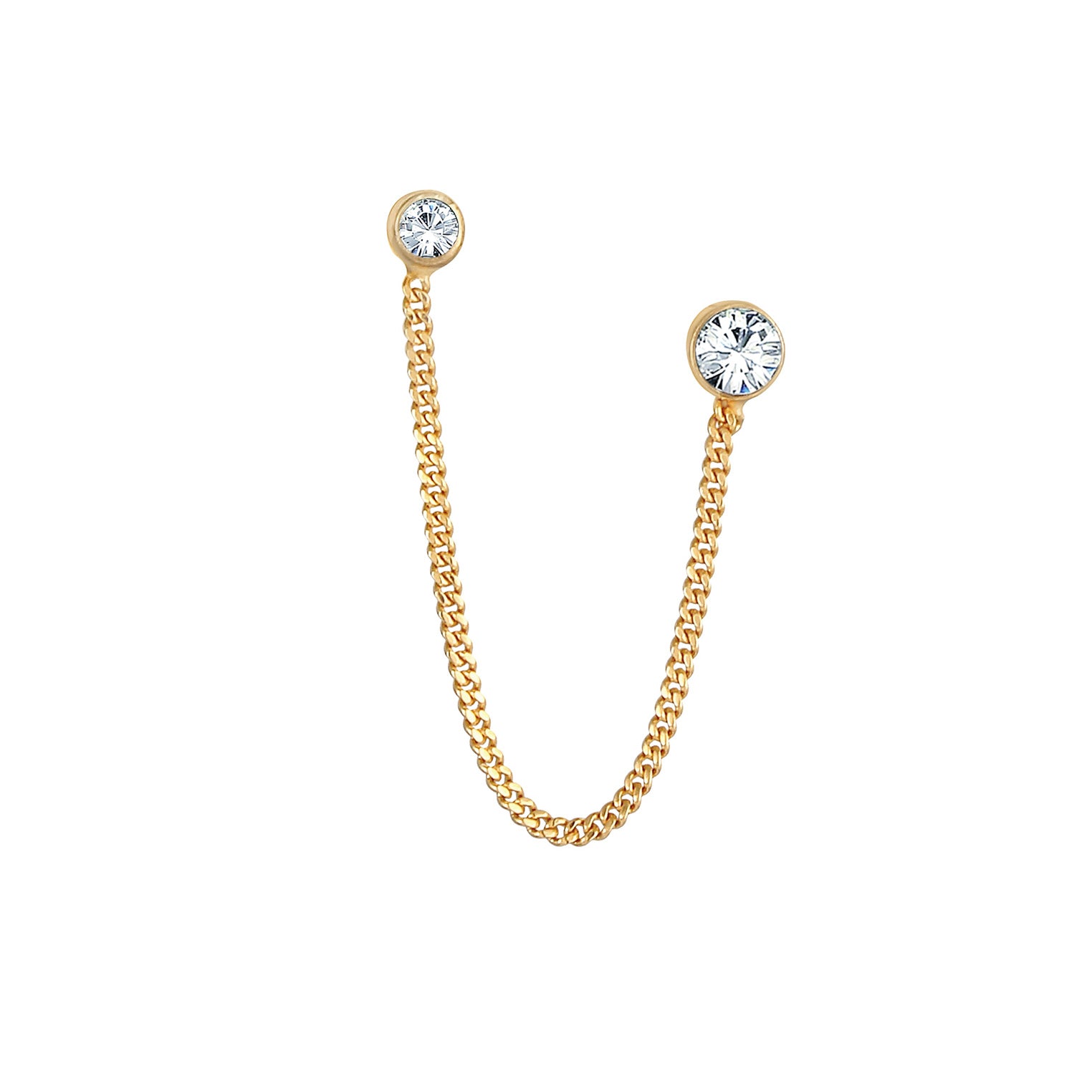 Gold - Elli | Ohrhänger| Mit Kristallen von Swarovski® (Weiß) | 925 Sterling Silber vergoldet