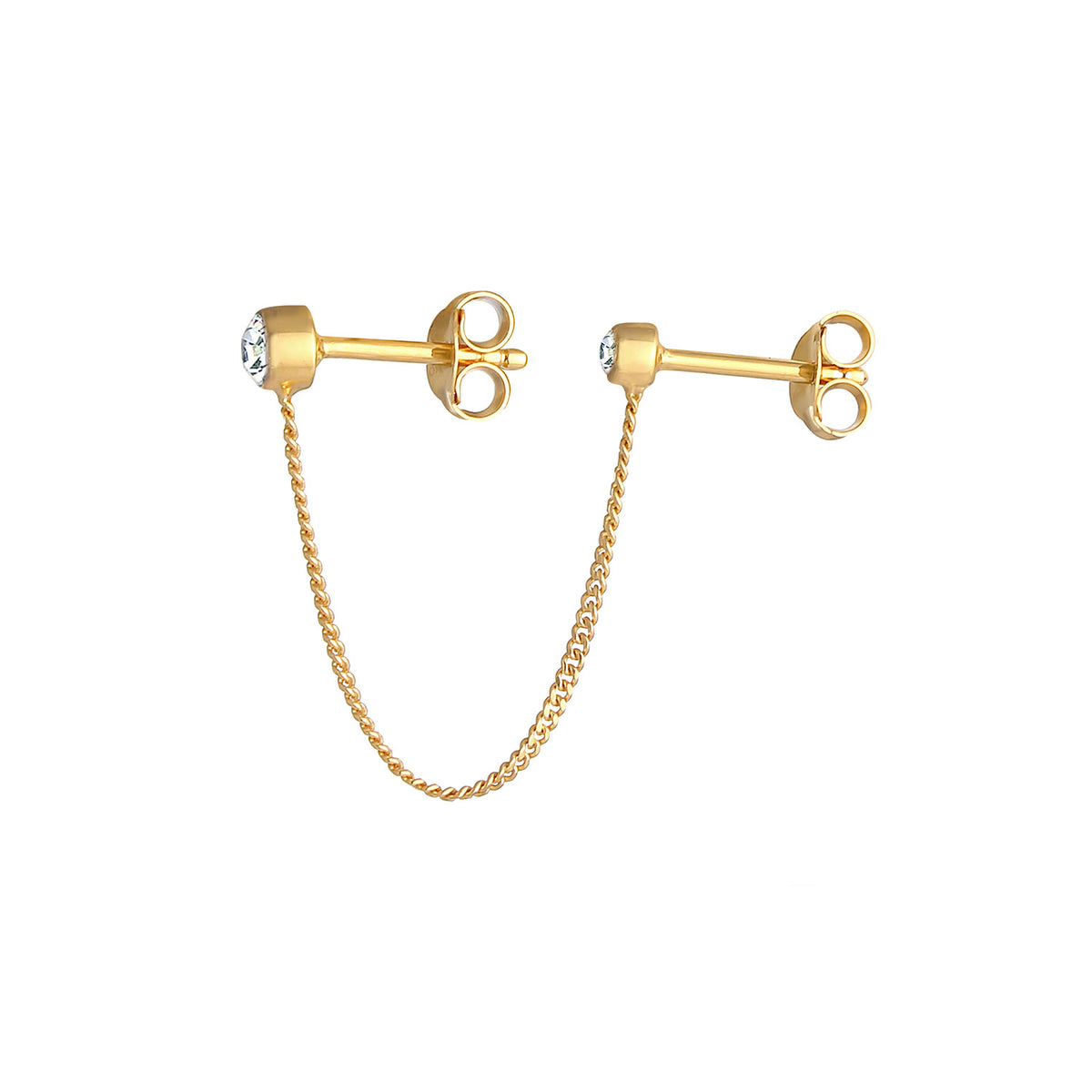 Gold - Elli | Ohrhänger| Mit Kristallen von Swarovski® (Weiß) | 925 Sterling Silber vergoldet