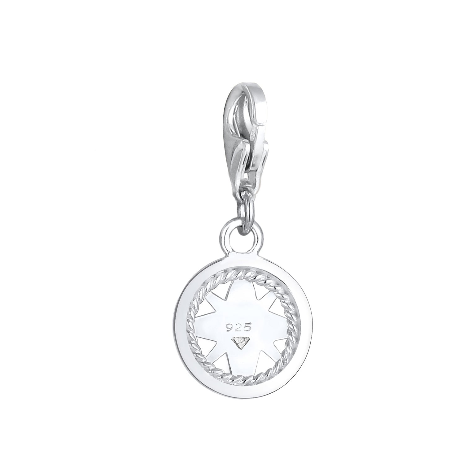 Silber - Nenalina | Charm Kompass | Mit Kristallen von Swarovski® (Weiß) | 925er Sterling Silber