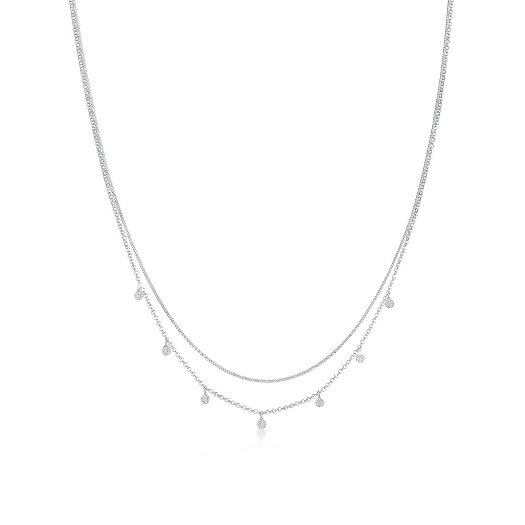 Silber - Elli | Layer-Halskette Disc | 925er Sterling Silber
