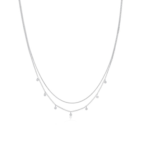 Silber - Elli | Layer-Halskette Disc | 925er Sterling Silber