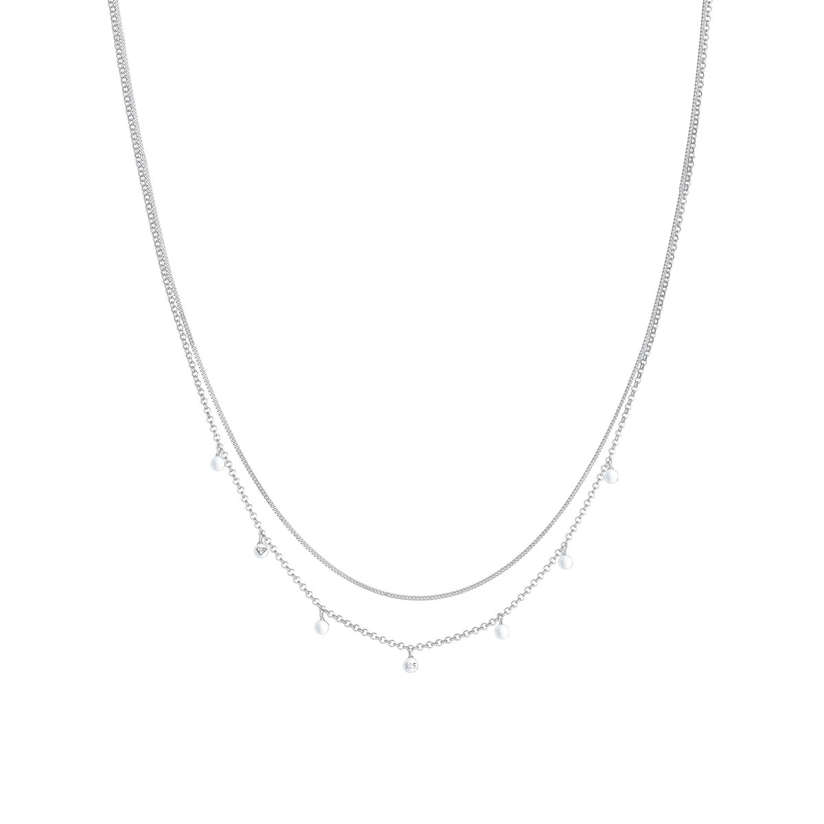 Silber - Elli | Layer-Halskette Disc | 925er Sterling Silber