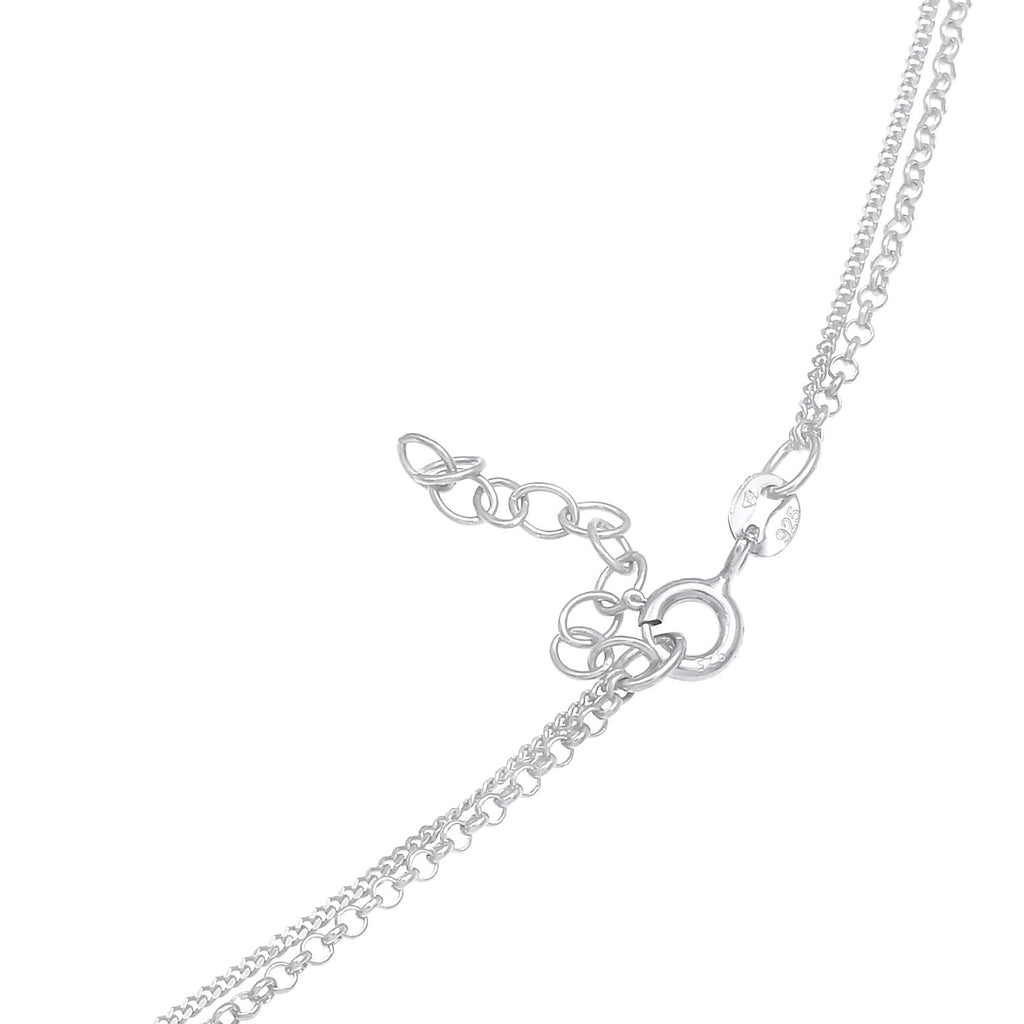 Silber - Elli | Layer-Halskette Disc | 925er Sterling Silber