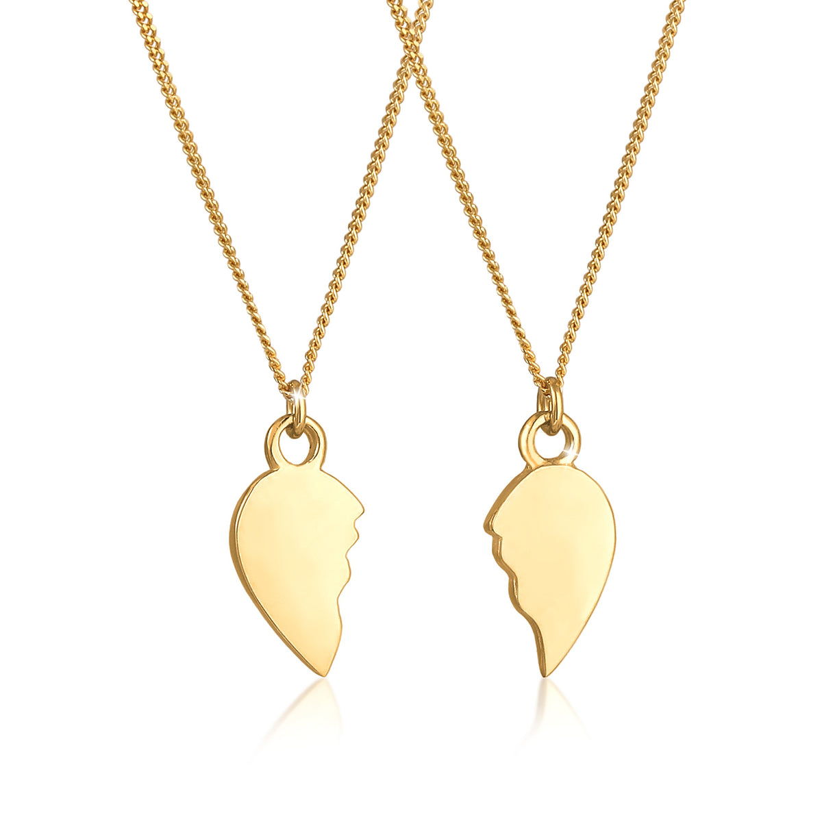 Gold - Elli | Halskettenset Herz | 925 Sterling Silber vergoldet