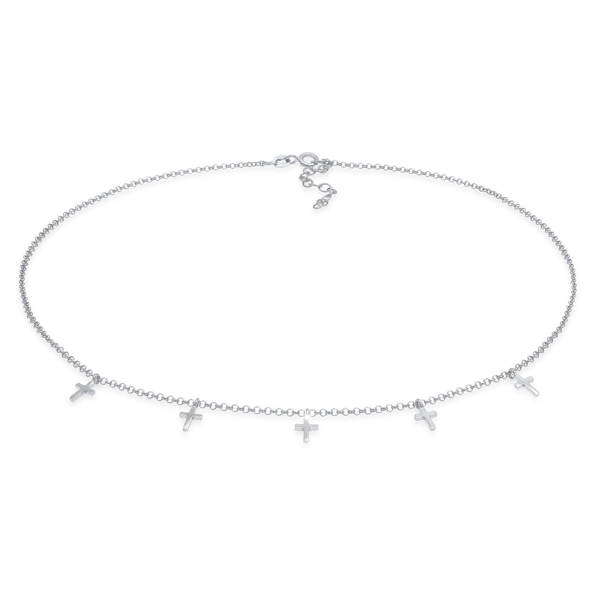 Silber - Elli | Choker Kreuz Anhänger | 925er Sterling Silber
