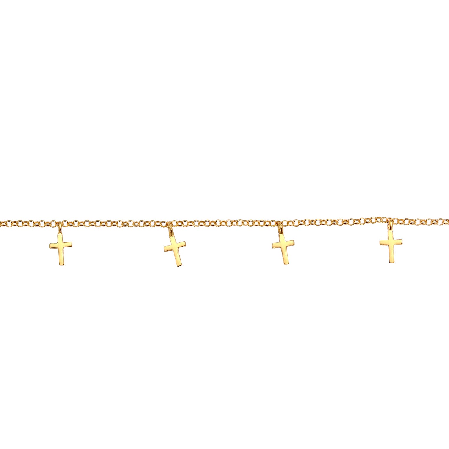 Gold - Elli | Choker Kreuz Anhänger | 925er Sterling Silber vergoldet