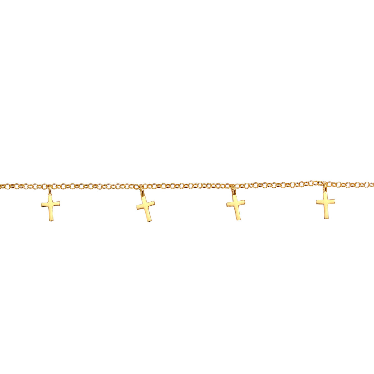 Gold - Elli | Choker Kreuz Anhänger | 925er Sterling Silber vergoldet