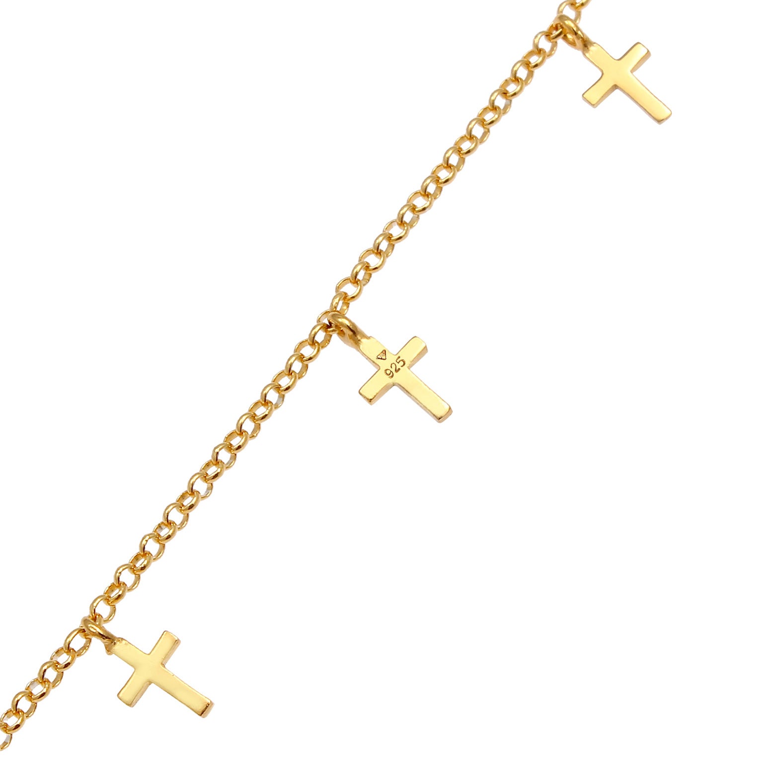 Gold - Elli | Choker Kreuz Anhänger | 925er Sterling Silber vergoldet