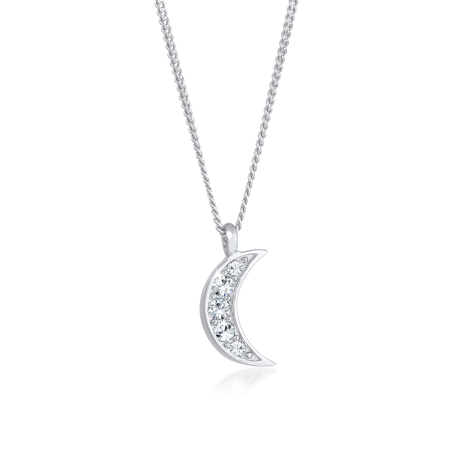 Silber - Elli | Halskette Astro | Mit Kristallen von Swarovski® (Weiß) | 925er Sterling Silber