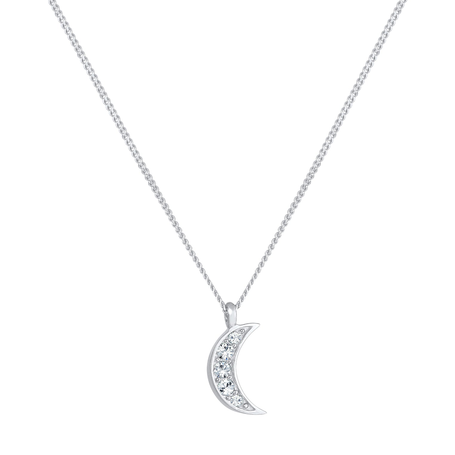Silber - Elli | Halskette Astro | Kristall ( Weiß ) | 925er Sterling Silber