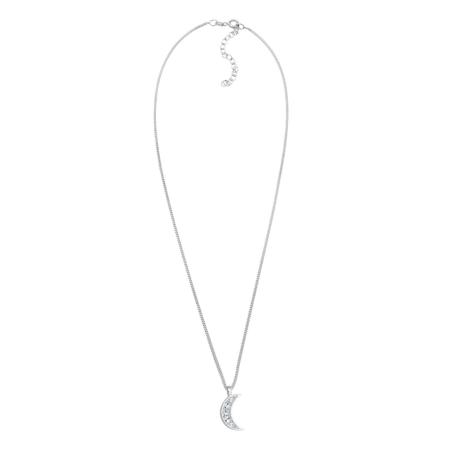Silber - Elli | Halskette Astro | Mit Kristallen von Swarovski® (Weiß) | 925er Sterling Silber