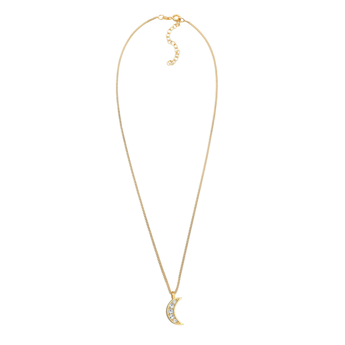 Gold - Elli | Halskette Astro | Mit Kristallen von Swarovski® (Weiß) | 925 Sterling Silber vergoldet