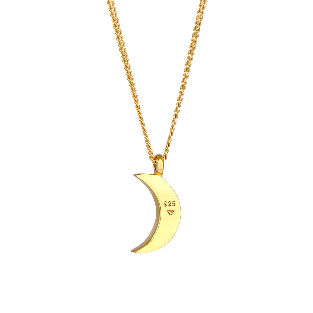 Gold - Elli | Halskette Astro | Mit Kristallen von Swarovski® (Weiß) | 925 Sterling Silber vergoldet