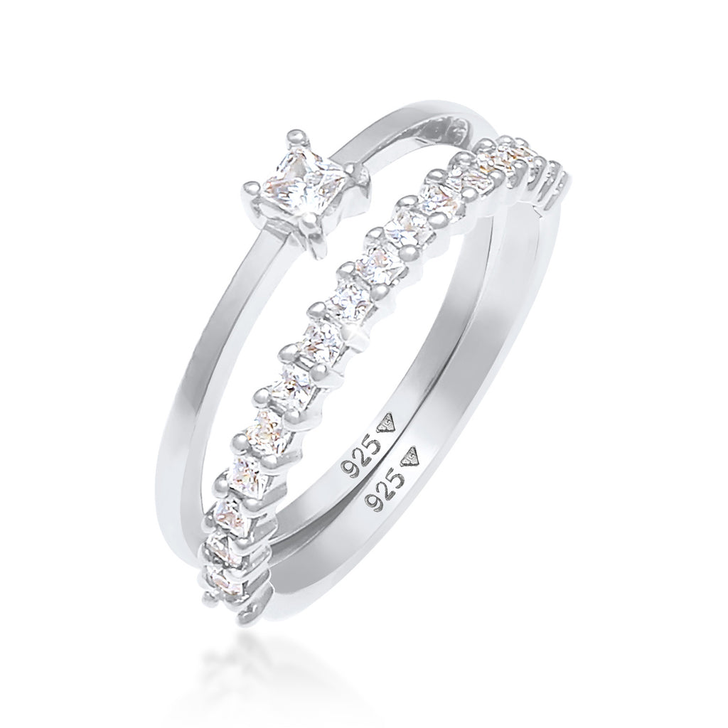 Silber - Elli | Ring | Zirkonia ( Weiß ) | 925er Sterling Silber