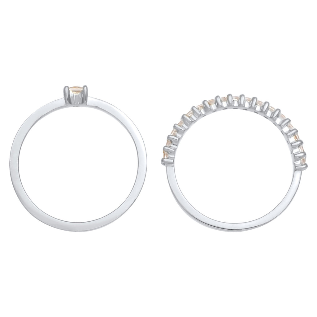 Silber - Elli | Ring | Zirkonia ( Weiß ) | 925er Sterling Silber