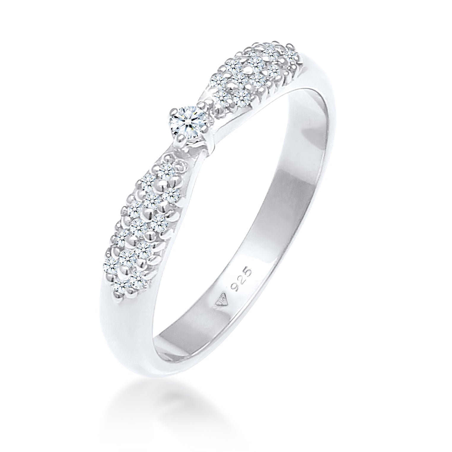 Silber - Elli DIAMONDS | Ring | Diamant ( Weiß, 0,16 ct ) | 925er Sterling Silber