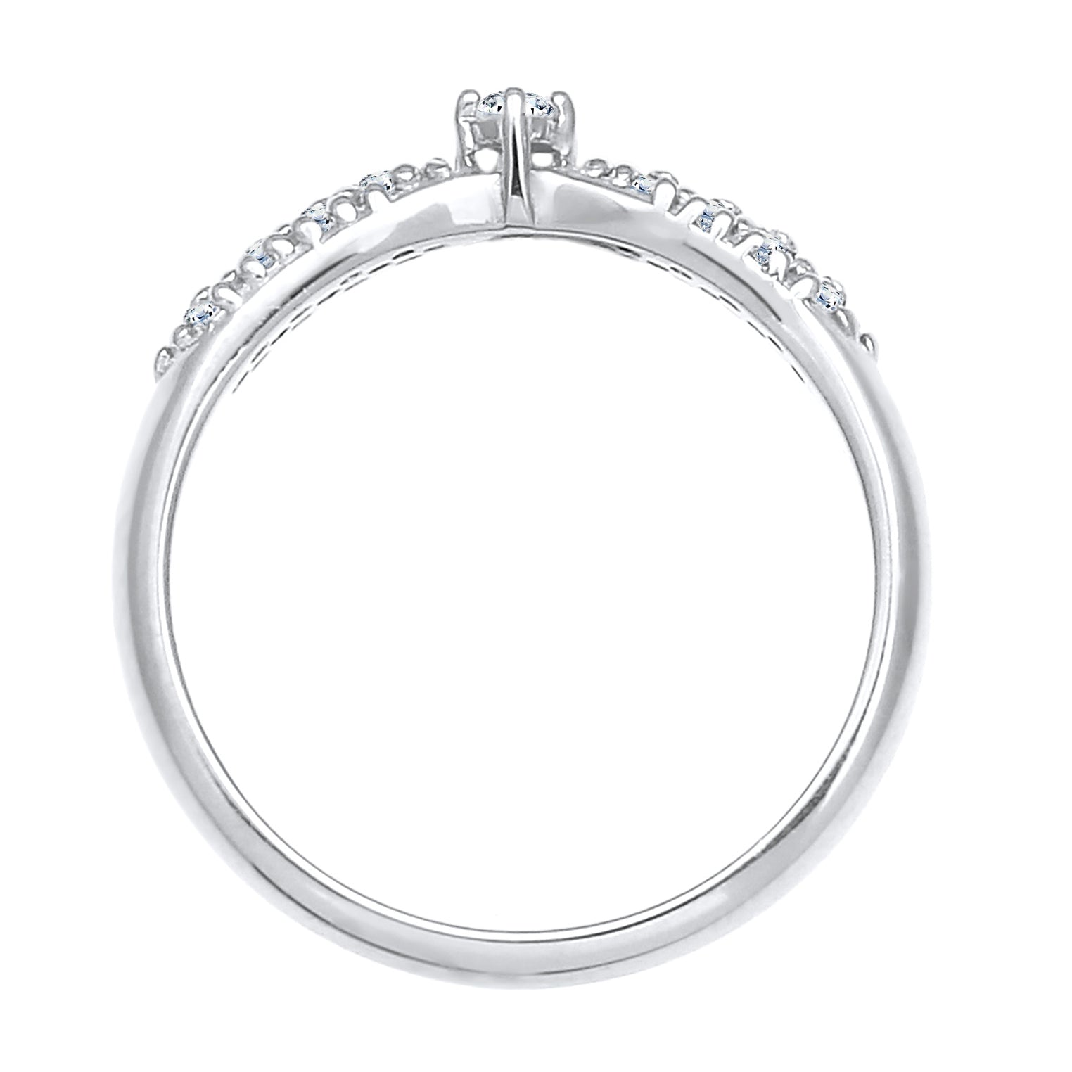 Silber - Elli DIAMONDS | Ring | Diamant ( Weiß, 0,16 ct ) | 925er Sterling Silber