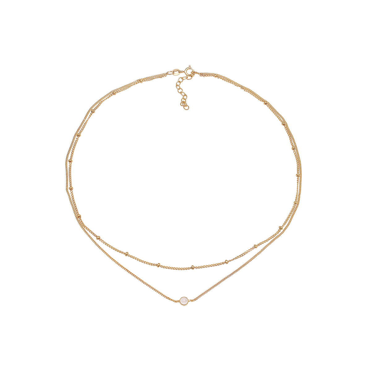 Gold - Elli | Layer-Choker | Opal Pink | 925 Sterling Silber vergoldet