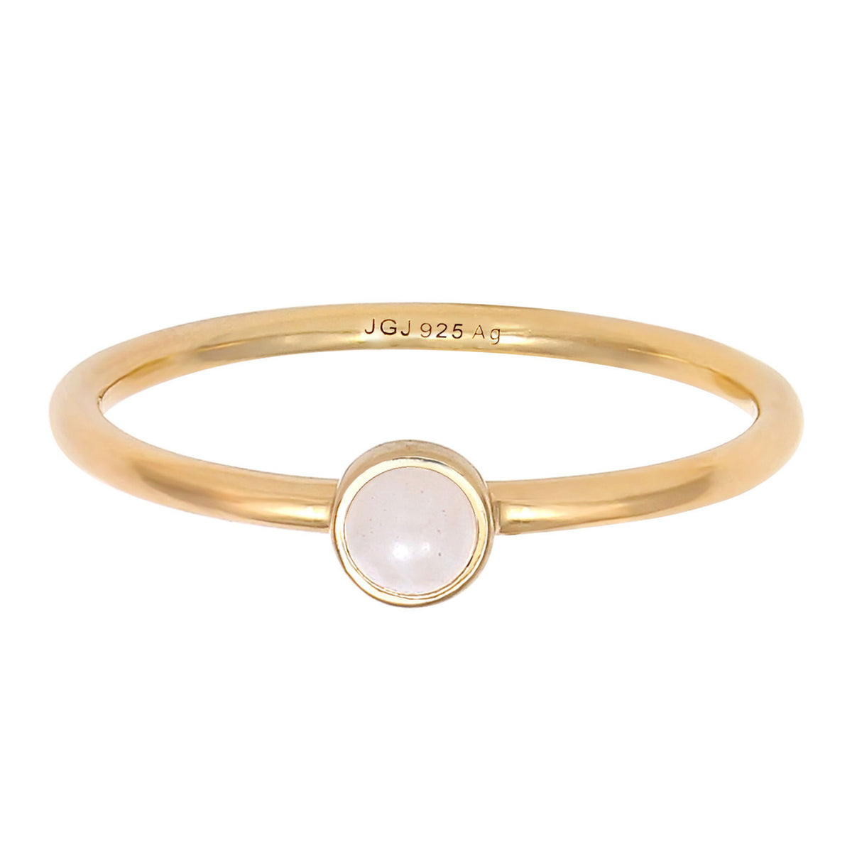 Gold - Elli | Ring | Pink Opal) | 925 Sterling Silber vergoldet