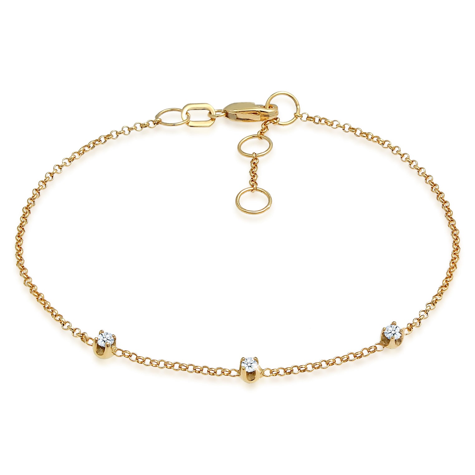 Gold - Elli DIAMONDS | Armband | Diamant ( Weiß, 0,09 ct ) | 375 Gelbgold