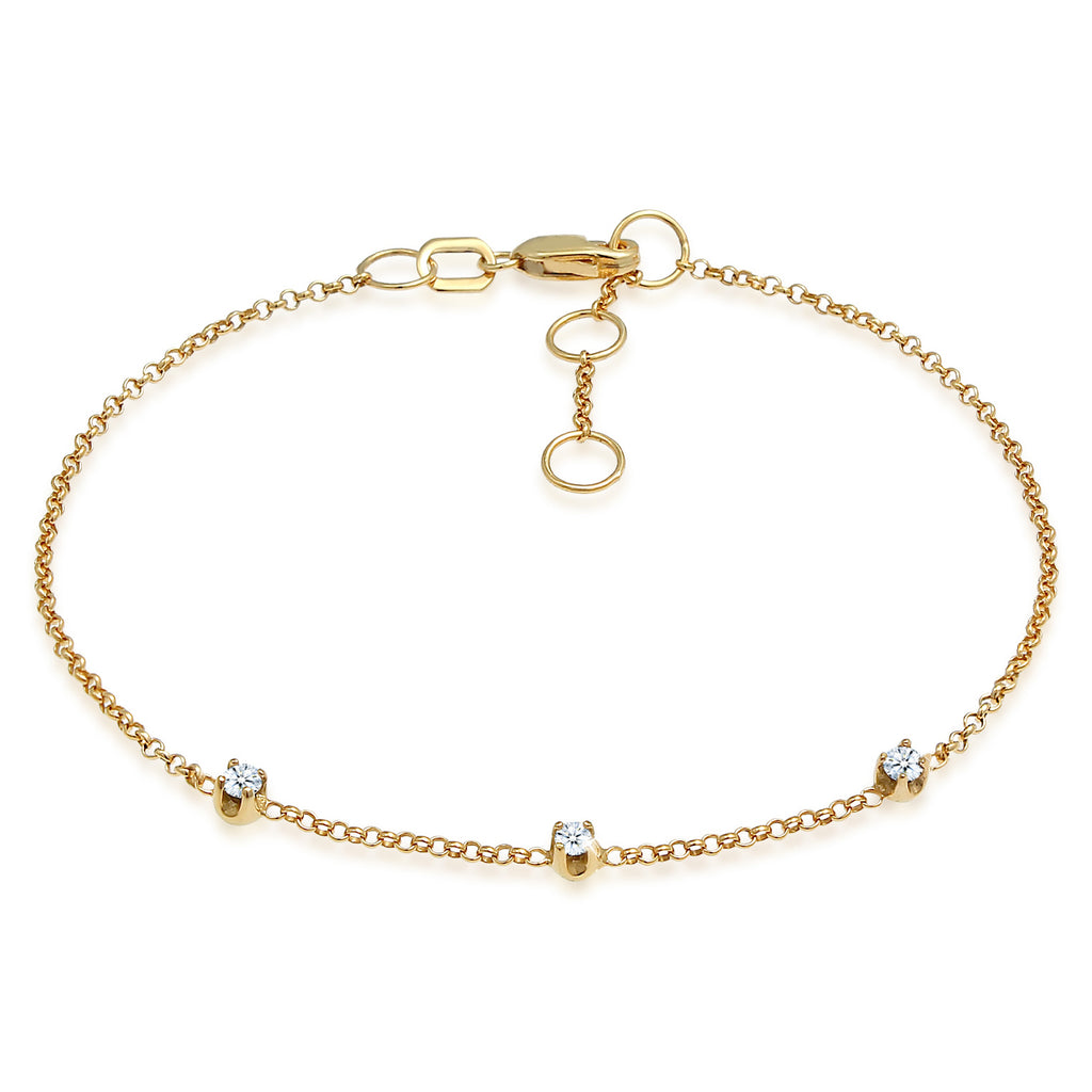 Gold - Elli DIAMONDS | Armband | Diamant ( Weiß, 0,09 ct ) | 375 Gelbgold