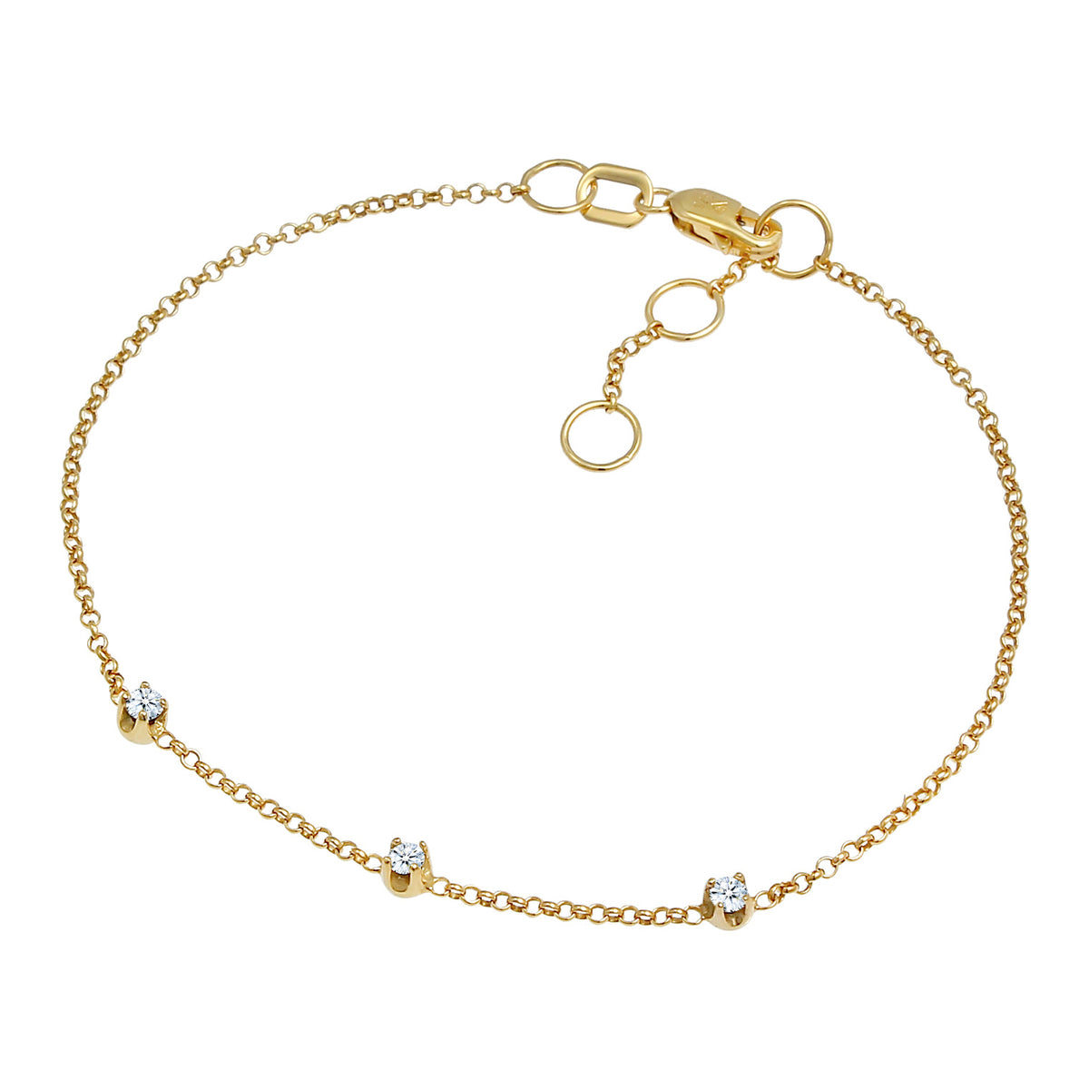Gold - Elli DIAMONDS | Armband | Diamant ( Weiß, 0,09 ct ) | 375 Gelbgold