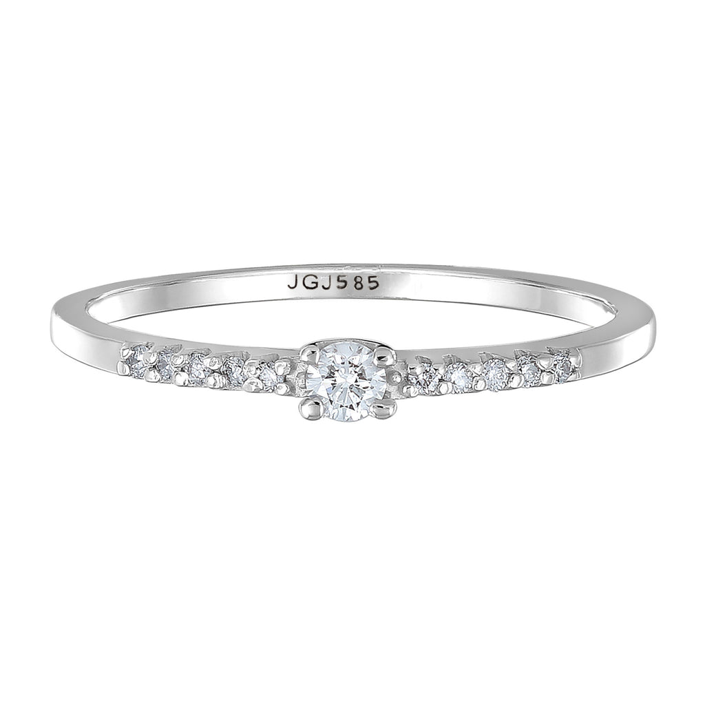 Weiß - Elli DIAMONDS | Verlobungsring | Diamant ( Weiß, 0,11 ct ) | 585 Weißgold