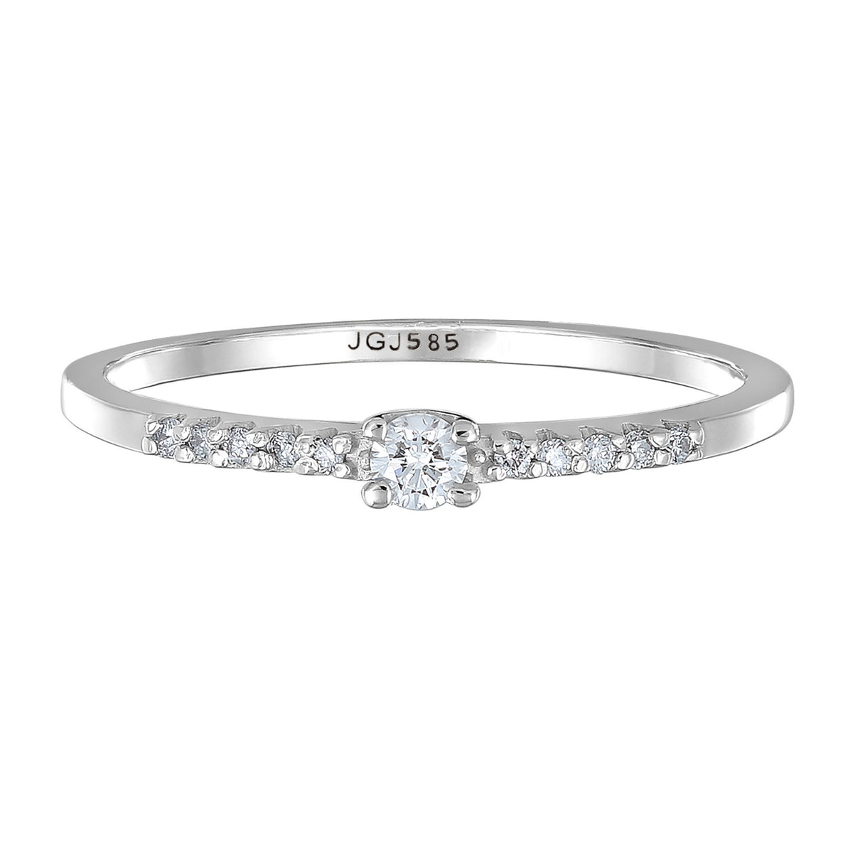 Weiß - Elli DIAMONDS | Verlobungsring | Diamant ( Weiß, 0,11 ct ) | 585 Weißgold