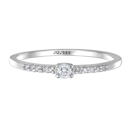 Weiß - Elli DIAMONDS | Verlobungsring | Diamant ( Weiß, 0,11 ct ) | 585 Weißgold