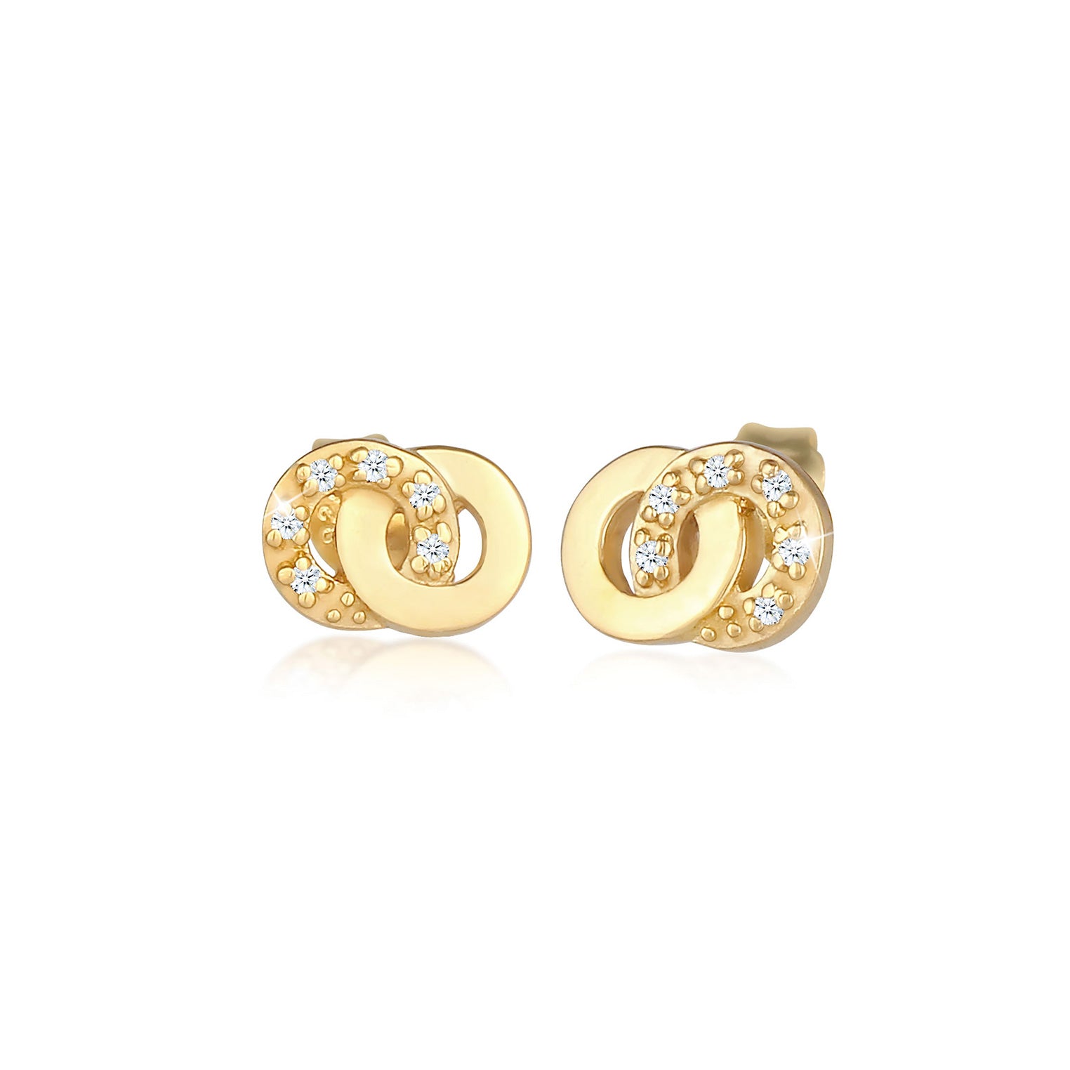 Gold - Elli DIAMONDS | Ohrstecker Infinity | Diamant ( Weiß, 0,06 ct ) | 375 Gelbgold