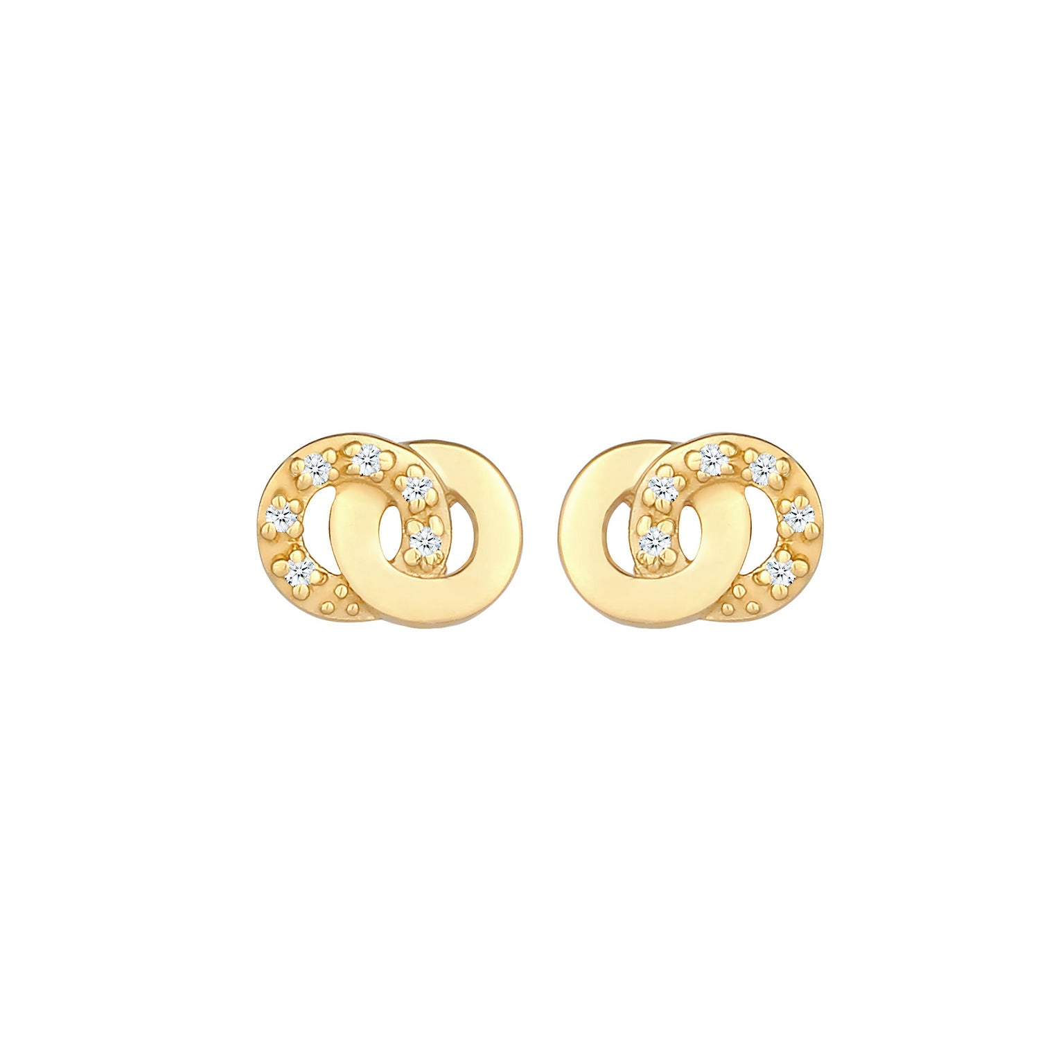 Gold - Elli DIAMONDS | Ohrstecker Infinity | Diamant ( Weiß, 0,06 ct ) | 375 Gelbgold