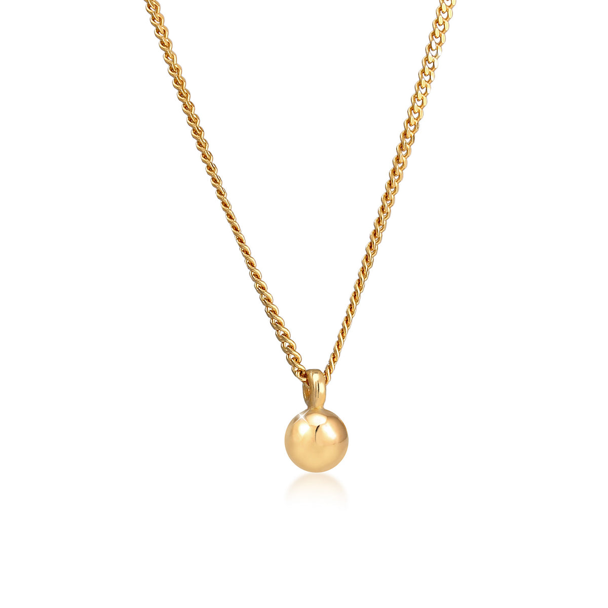 Gold - Elli | Halskette Kugel | 925 Sterling Silber vergoldet