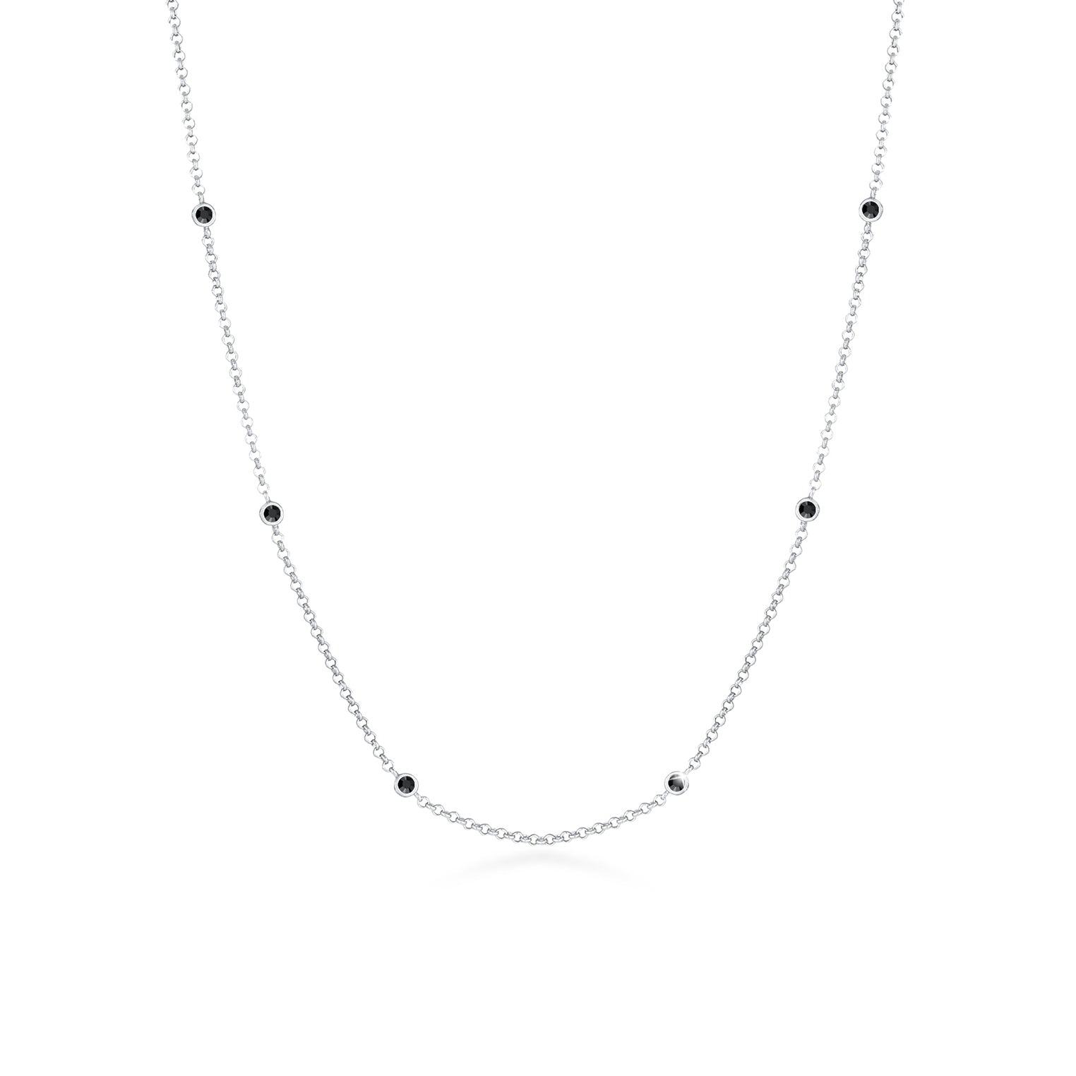 Silber - Elli | Halskette | Mit Kristallen von Swarovski® (Schwarz) | 925er Sterling Silber